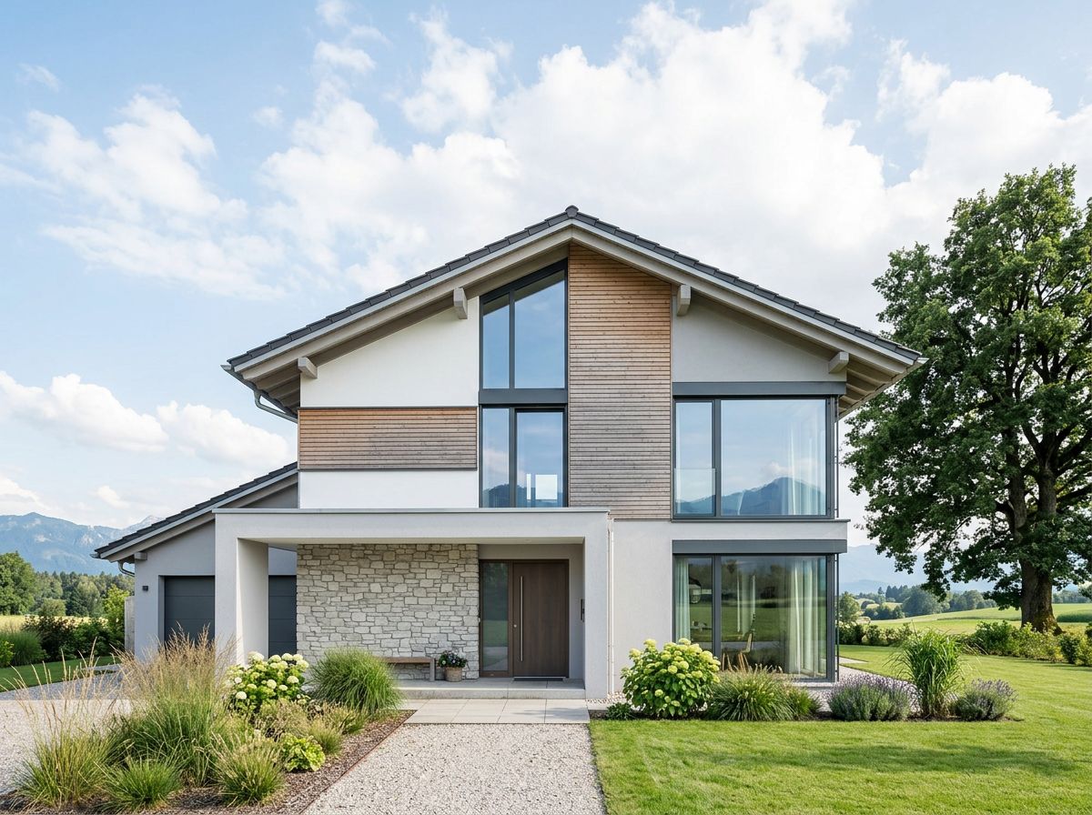 Modernes Einfamilienhaus in Bayern mit VistaCore-Fenstern bei Tageslicht